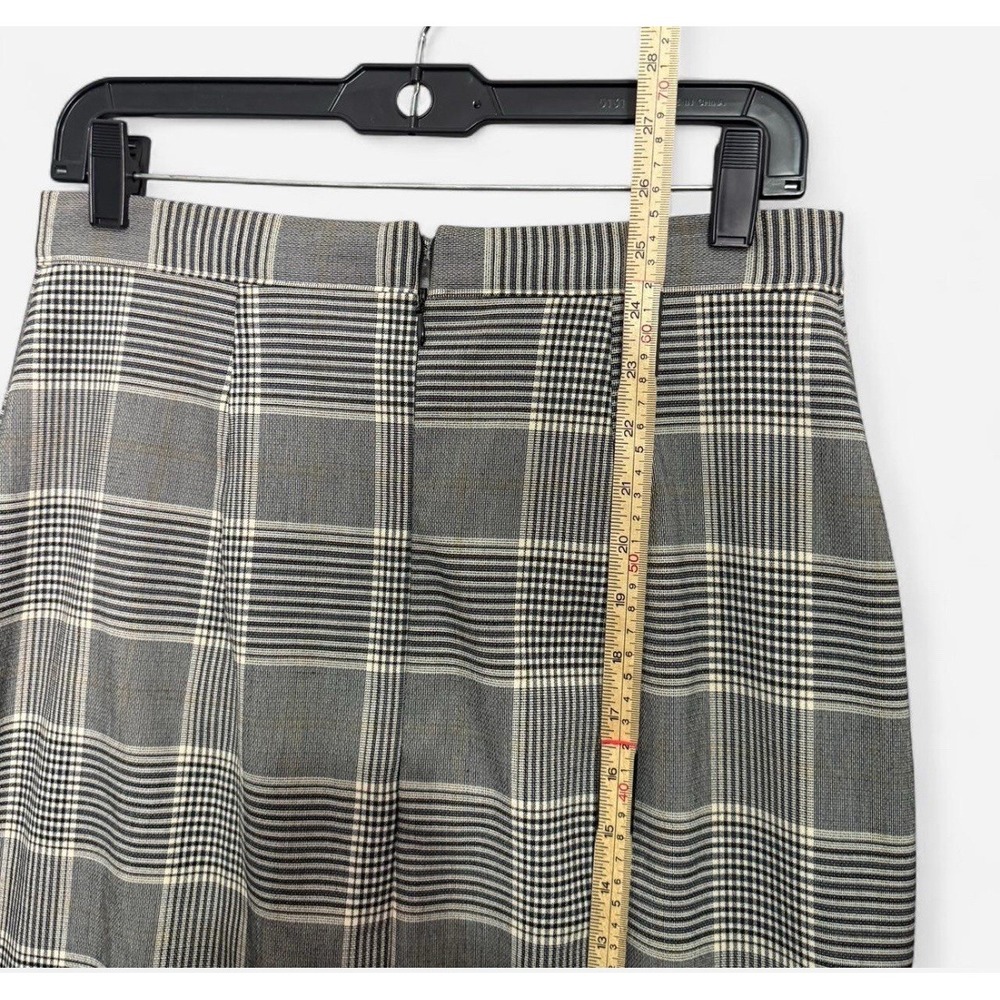 H&M Grey Plaid Academia Office Career Pencil Skirt Black Buttons Size 10 EUC - Picture 6 of 8